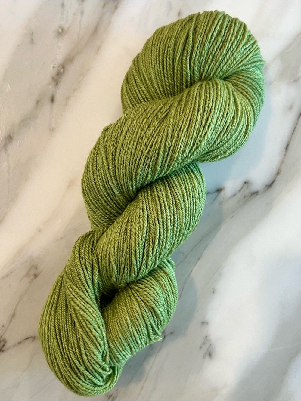 Handspun 100% Merino Wool DK Weight Yarn in Green Canary